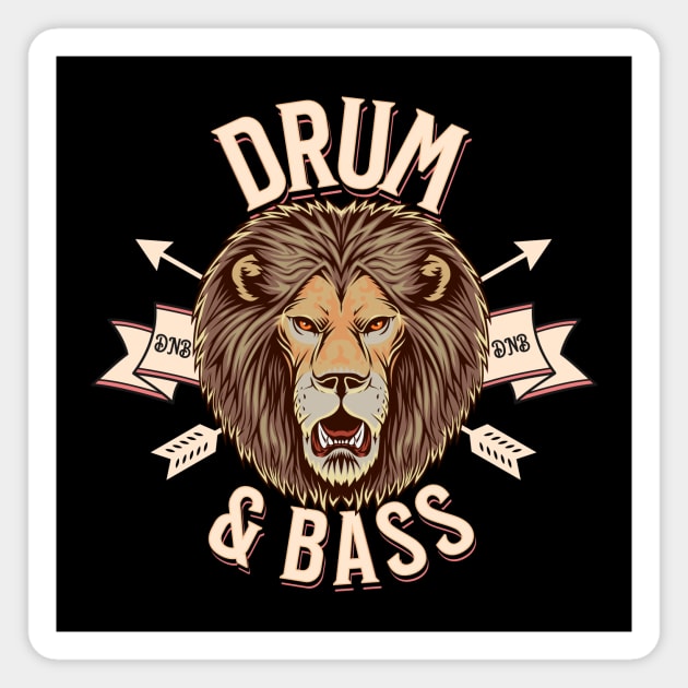 DRUM AND BASS - Lion Face Magnet by DISCOTHREADZ 